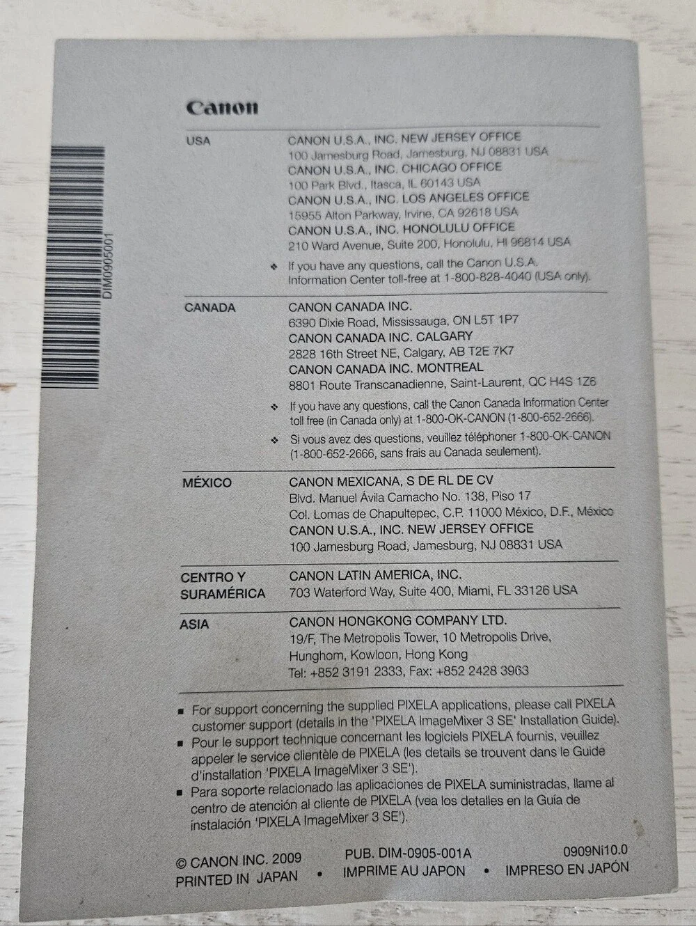 Canon VIXIA HF20/HF200 Camcorder Original Instruction Guide Book Manual